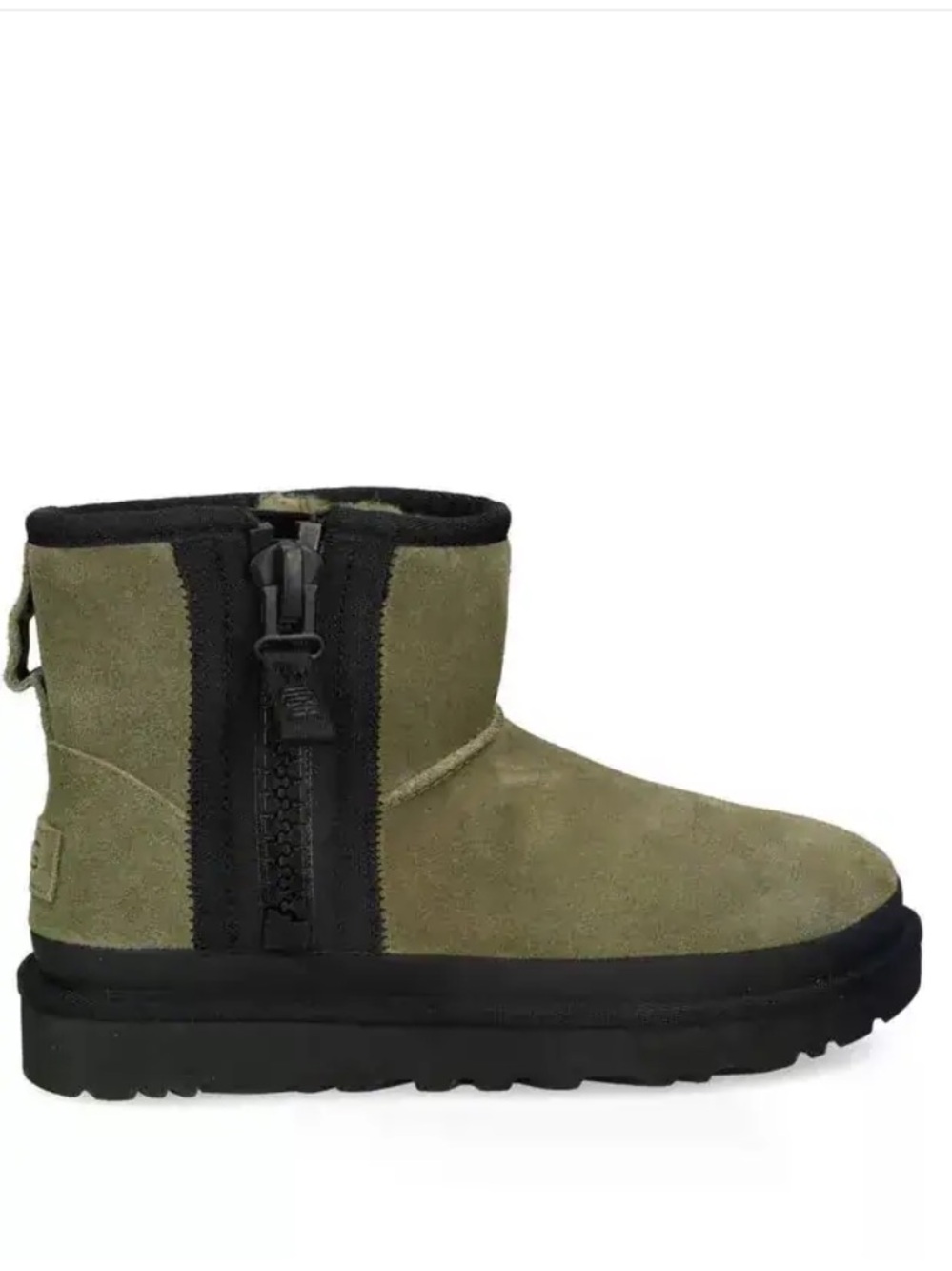 UGG Classic Zip Mini Olive Green Suede Ankle Boots Size 5